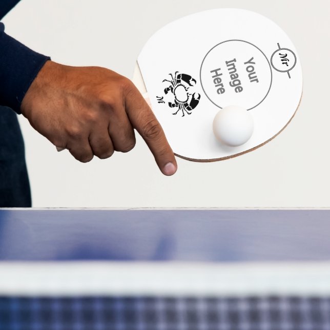 Crab Monogram i Black Stencil Stil Pingisracket (Insitu)