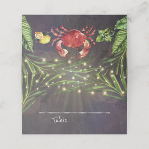 Crab Nautical Beach Handflatan Ljus Bröllop Placeringskort