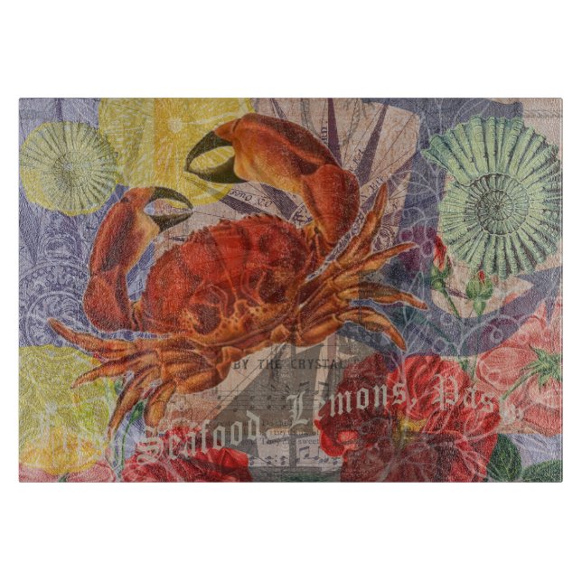 Crab Nautical Beach Seafood Art (Framsidan)
