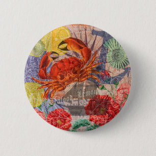 Crab Nautical Beach Seafood Art Knapp