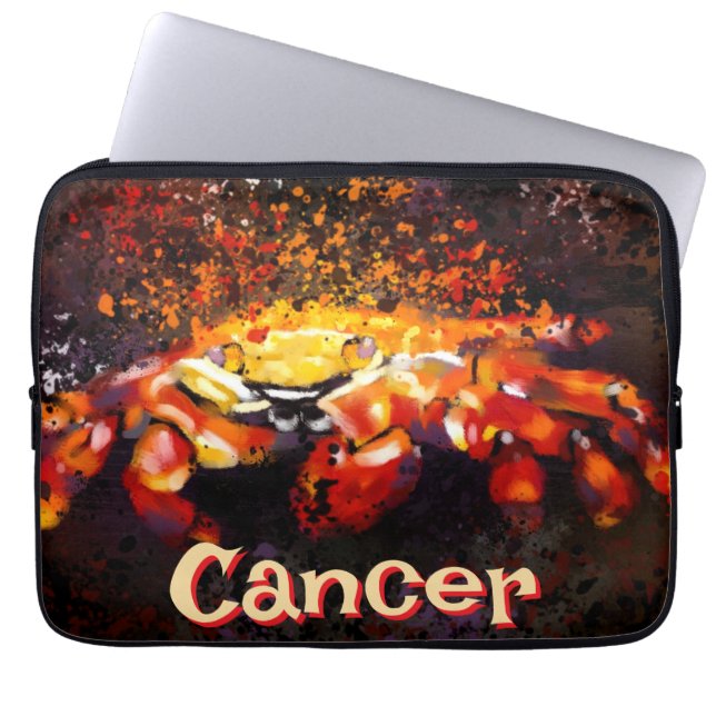 Crab Nautical Coastal Beach Cancer Personlig Laptop Fodral (Framsidan)