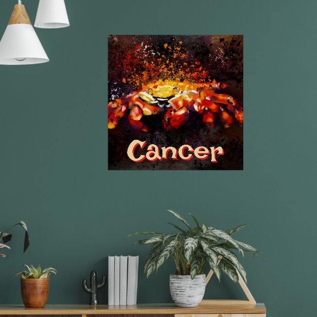 Crab Nautical Coastal Beach Cancer Personlig Poster (Vardagsrum 1)