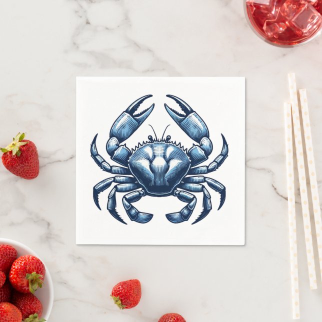 Crab Nautical Pappra Napkins Pappersservett (Insitu)