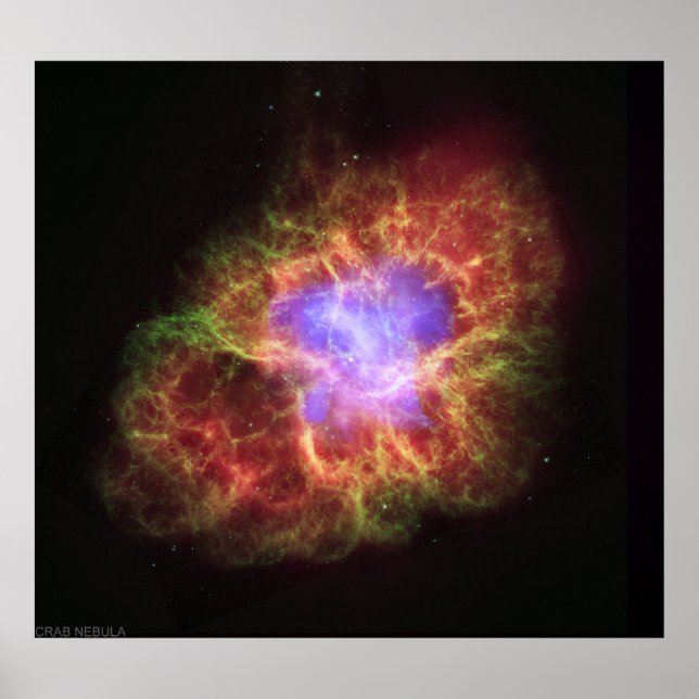 Crab Nebula-a Dead Star Skapar Celestial Havoc Poster (Framsidan)