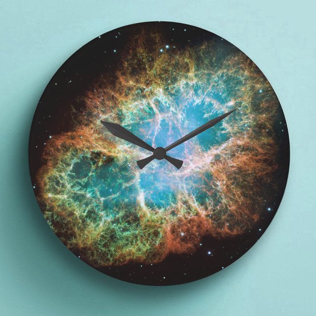 Crab Nebula Celestial Space Photo Stor Klocka (The Crab Nebula Celestial Space Photo Large Clock)