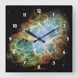 Crab Nebula Fyrkantig Klocka