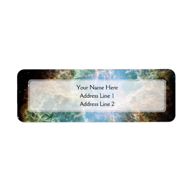 Crab Nebula (mobiltelescope) Returadress Etikett (Framsidan)