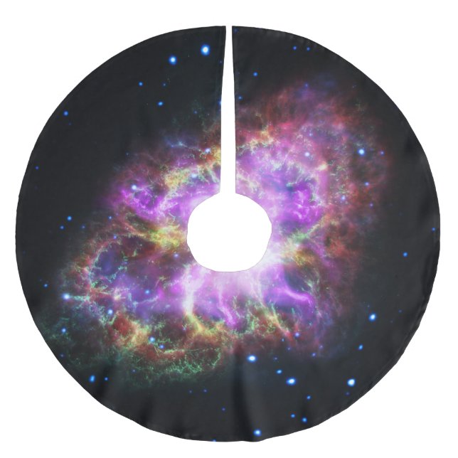 Crab Nebula Supernova Remnant Hubble Composite Julgransmatta Borstad Polyester (Framsidan)
