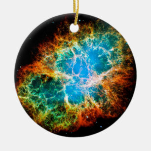 Crab Nebula Supernova Remnant Hubble Space Photo Julgransprydnad Keramik