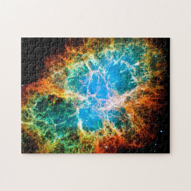 Crab Nebula Supernova Remnant Hubble Space Photo Pussel (Horisontell)
