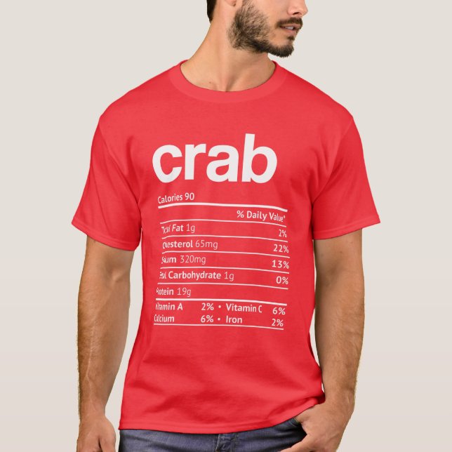 Crab Nutrition Facts Funny Thanksgiving jul T Shirt (Framsida)