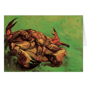 Crab på baksidan av Vincent van Gogh Greeting Card Hälsningskort