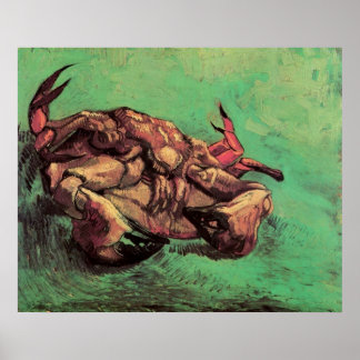 Crab på baksidan av Vincent van Gogh Poster