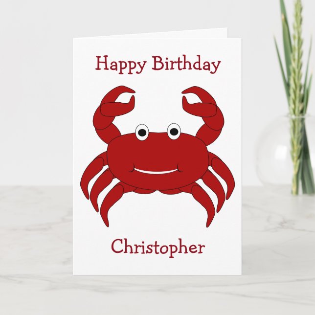 Crab Personlig Birthday Kort (Framsida)
