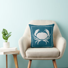 Crab Pillow Teal