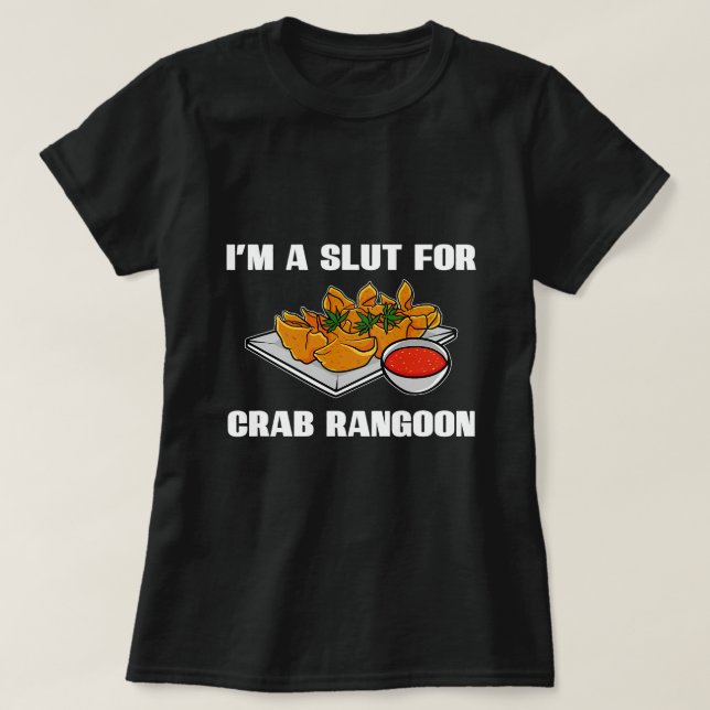 Crab Rangoon Asian Chinese Food Älskare Ord Food T Shirt (Design framsida)