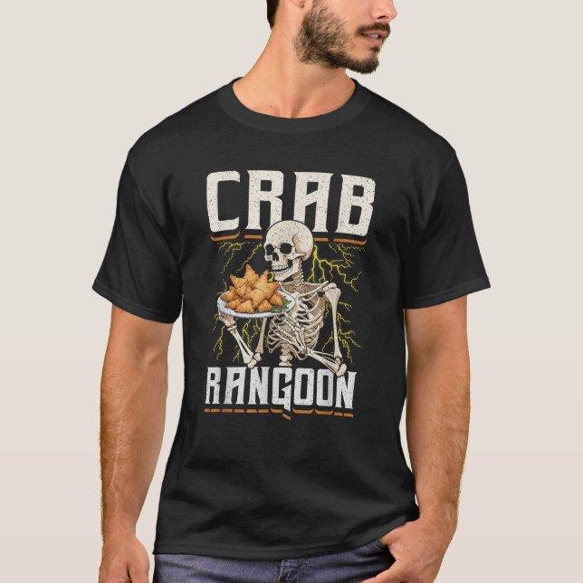 Crab Rangoon Skeleton Funny Chinese Food Costume T Shirt (Framsida)