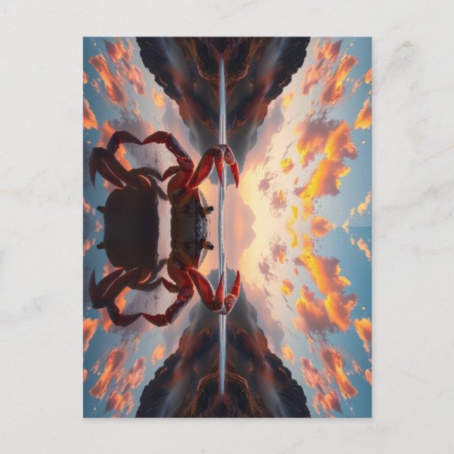 crab reflection art vykort (Framsida)