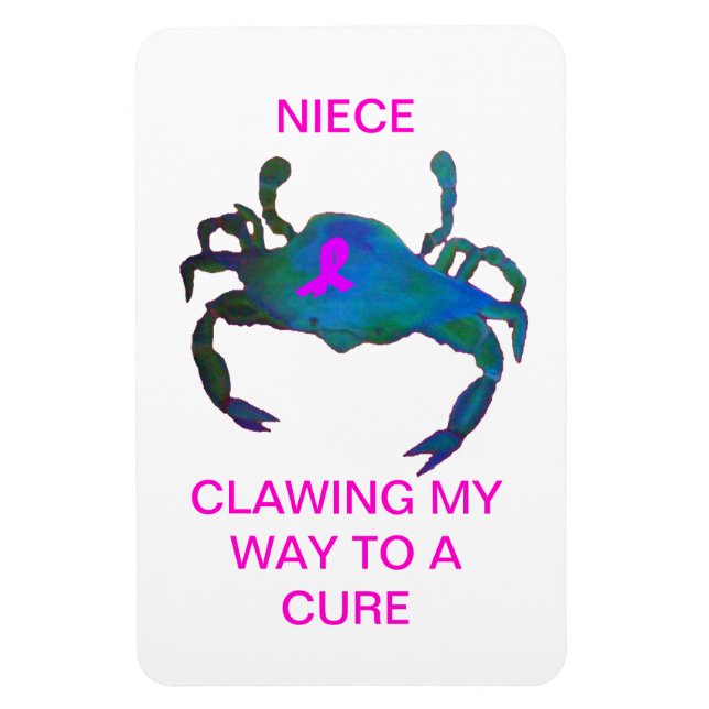 Crab Rosa Ribbon Car magnet Breast Cancer (Vertikal)