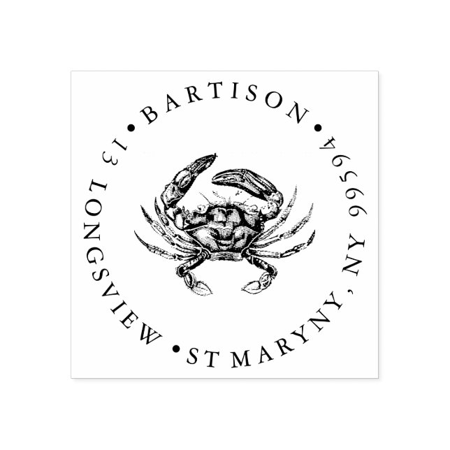 Crab ROUND RETURADRESS Stämpel (Tryck)