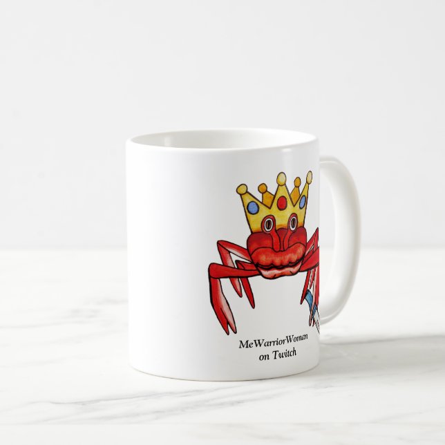 Crab Royalty med knivar, MeWarriorWoman på Twitch Kaffemugg (Framsida höger)