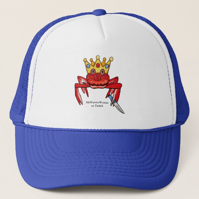 Crab Royalty med knivar, MeWarriorWoman på Twitch Keps (Framsida)