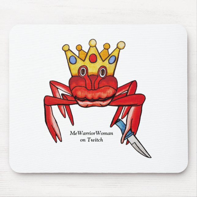 Crab Royalty med knivar, MeWarriorWoman på Twitch Musmatta (Framsidan)