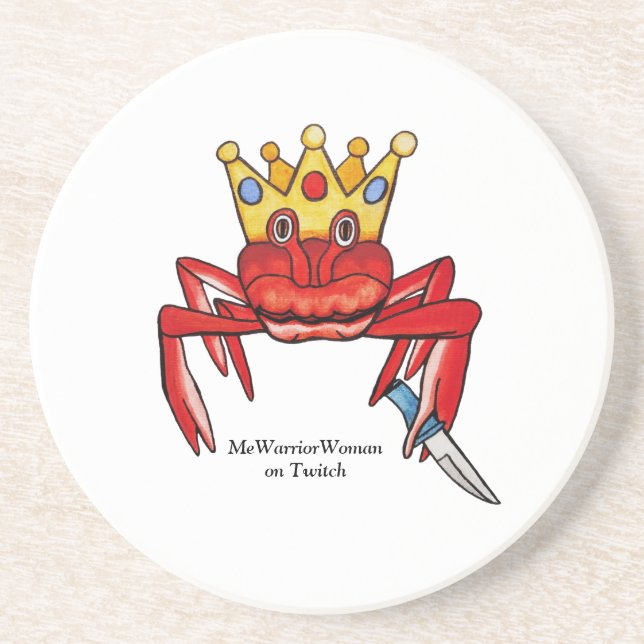 Crab Royalty med knivar, MeWarriorWoman på Twitch Underlägg (Framsidan)