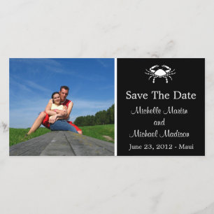Crab Save the Date Photocard (svart) Spara Datumet