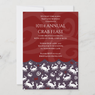 CRAB Seafood FEST FEAST Årlig VIP-middag Party Inbjudningar