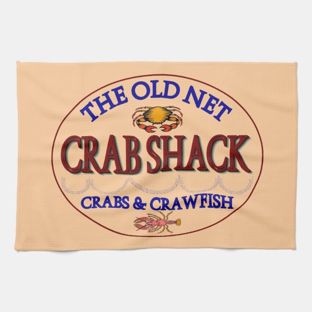 Crab Shack-Logotyp Kökshandduk (Horisontell)