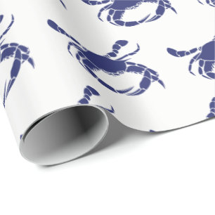 Crab Silhouette #1 Teckning Blue Presentpapper