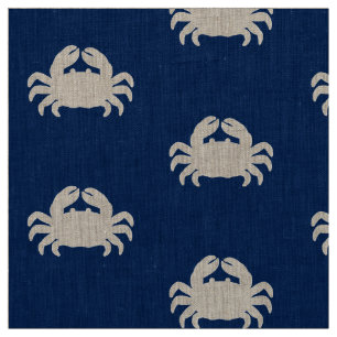 Crab Silhouette på marinblått Tyg