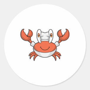 Crab som Cook med kokhat Runt Klistermärke