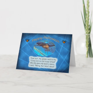 Crab Spider Happy halloween Card Kort