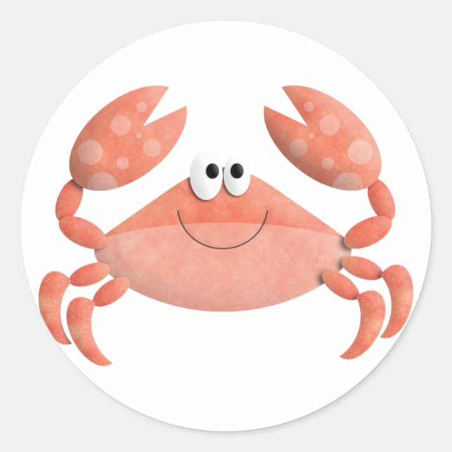 Crab Sticker Runt Klistermärke (Framsida)