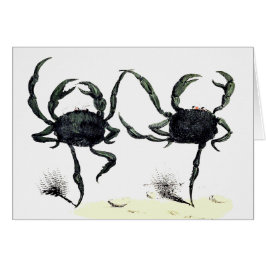 Crab tango dansa söt vintage Sommarkrabbor Hälsningskort