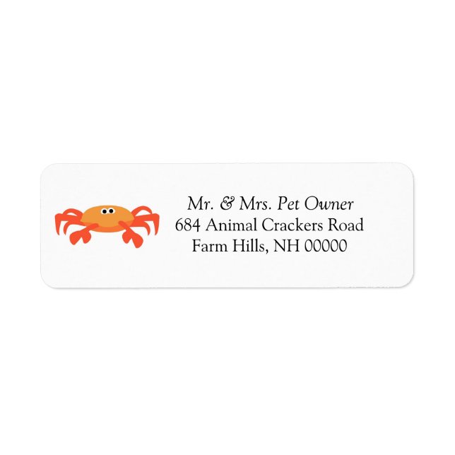 Crab Theme Returetiketters Stickers Returadress Etikett (Framsidan)