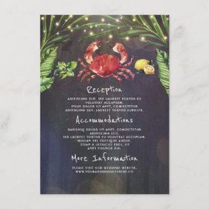 Crab Tropical Bröllop Information Guest Tilläggskort