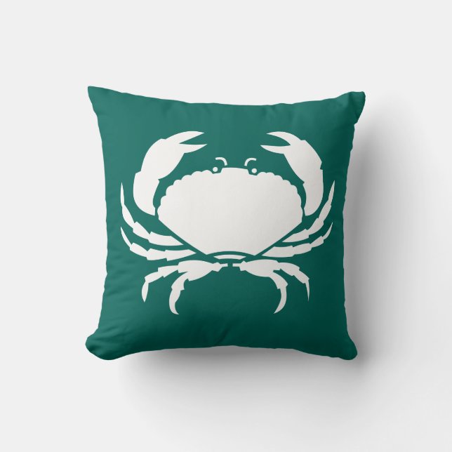 CRAB VIT på blå kudde (Framsida)