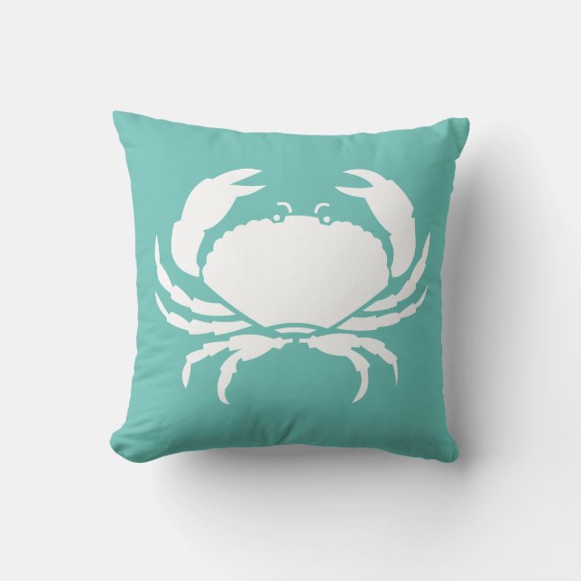 CRAB VIT på blå kudde (Framsida)