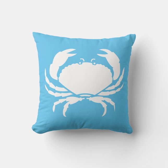 CRAB VIT på blå kudde (Framsida)