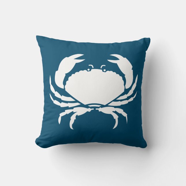 CRAB VIT på blå kudde (Framsida)