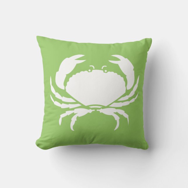 CRAB VIT på grön kudde (Framsida)