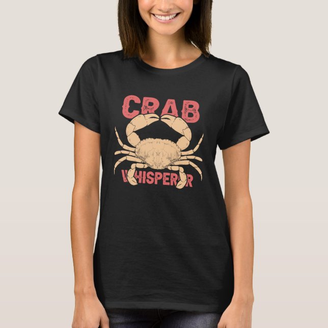 Crab Whisperer Retro Crabbing Hunting Fishing Crab T Shirt (Framsida)