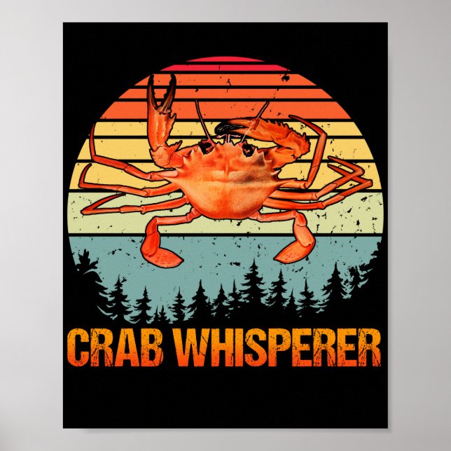 Crab Whisperer Vintage Crabbing Hunting Poster (Framsidan)