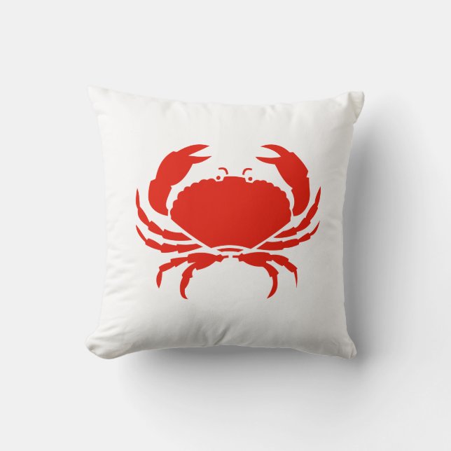 CRAB WHITE på röda kuddar (Framsida)