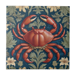 Crab William Morris stil Sea Marine Animal Kakelplatta