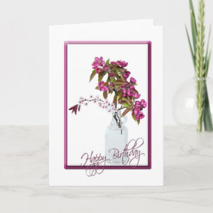 Crabapple Bouquet for Birthday Kort