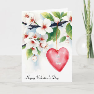 Crabapple Träd Heart Valentindagen Kort